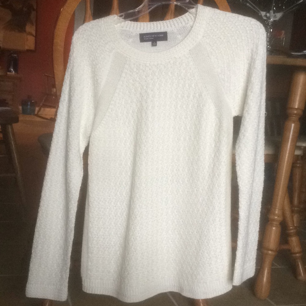 white sweater